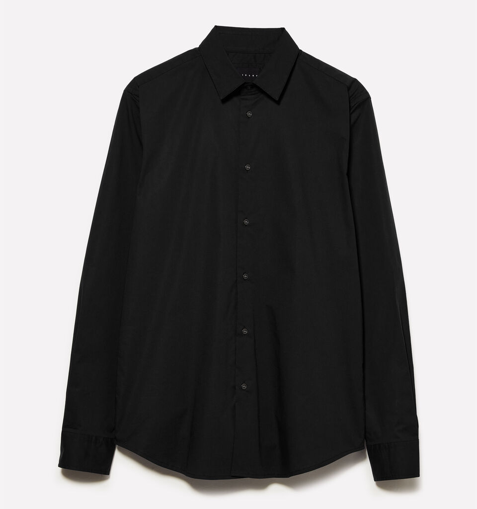 Black slim fit shirt - men's slim fit shirts - Black | Sisley image number 1